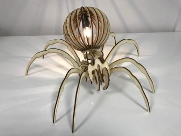 Spinne 3D Lasee Cut Holzmodell Puzzle als Lampe stehend